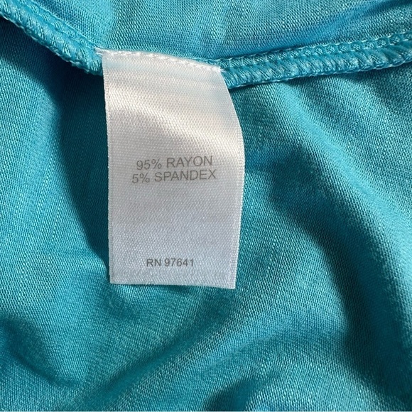 J. Jill soft stretch jersey knit turquoise blue dress with pockets size Large - Picture 6 of 6
